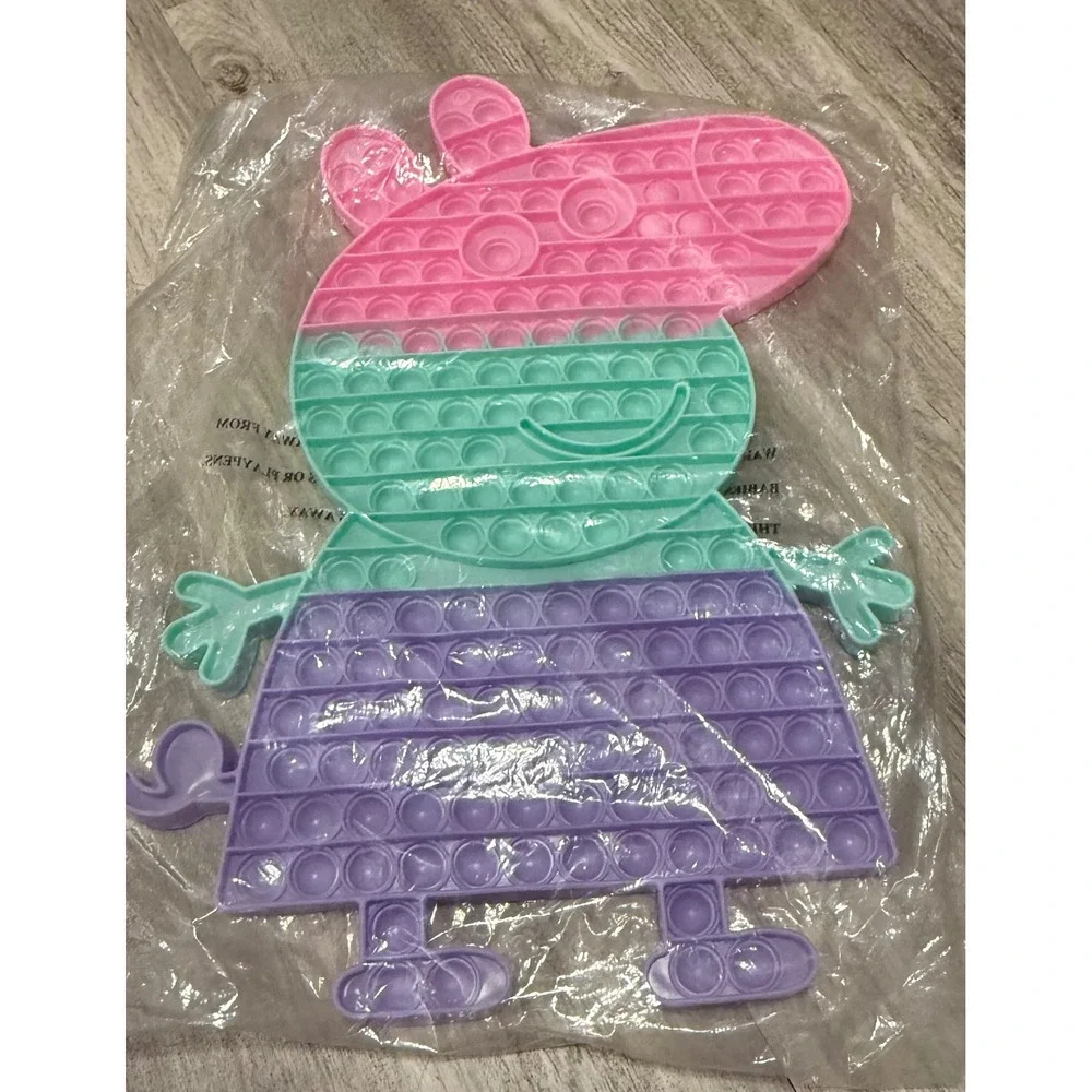 Jumbo Giant Peppa Pig Pop It Fidget Toy Large Rainbow Bubble Popping Sensory Toy